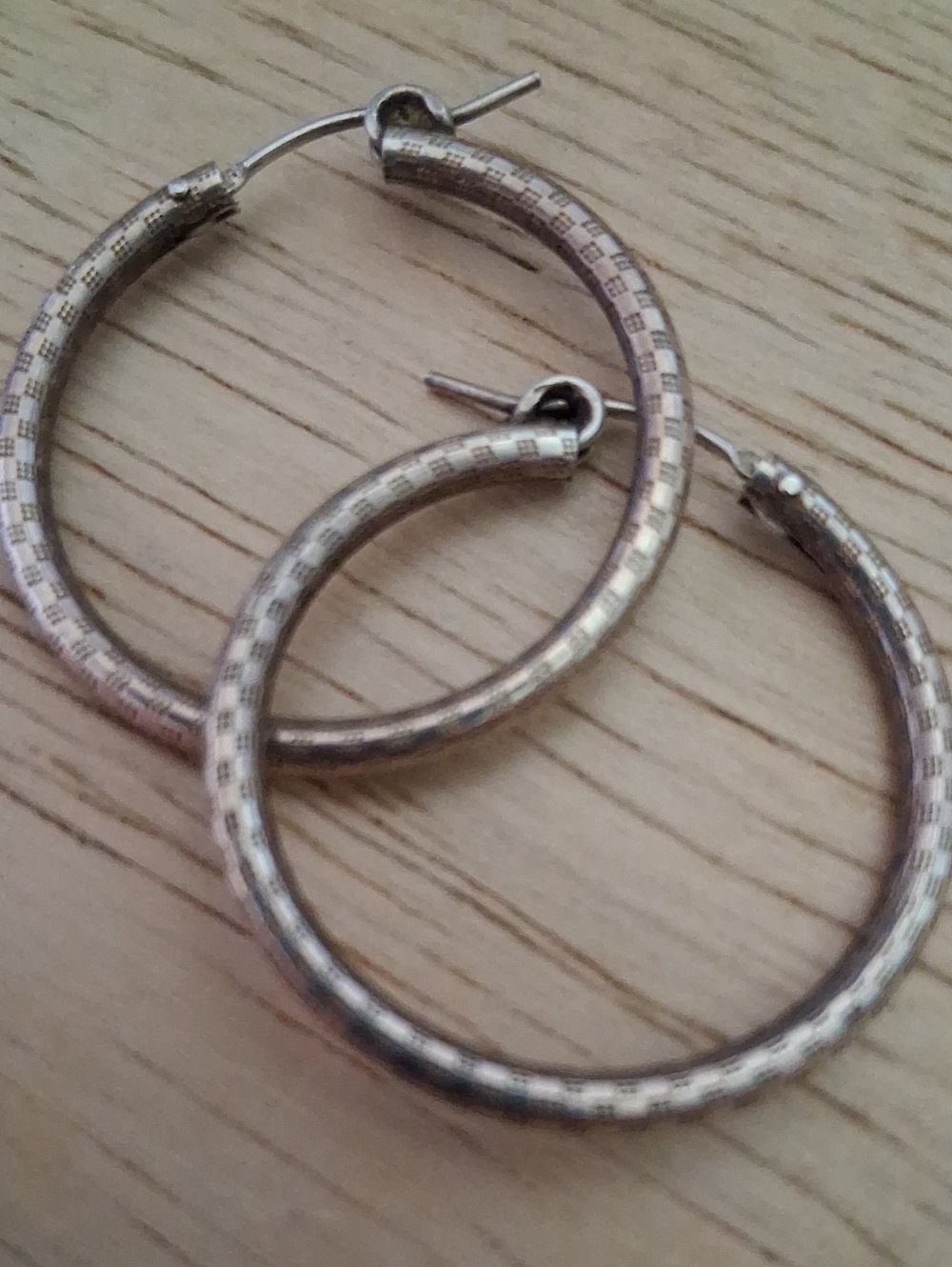 Bronzy Textured Hoop Earrings RR108